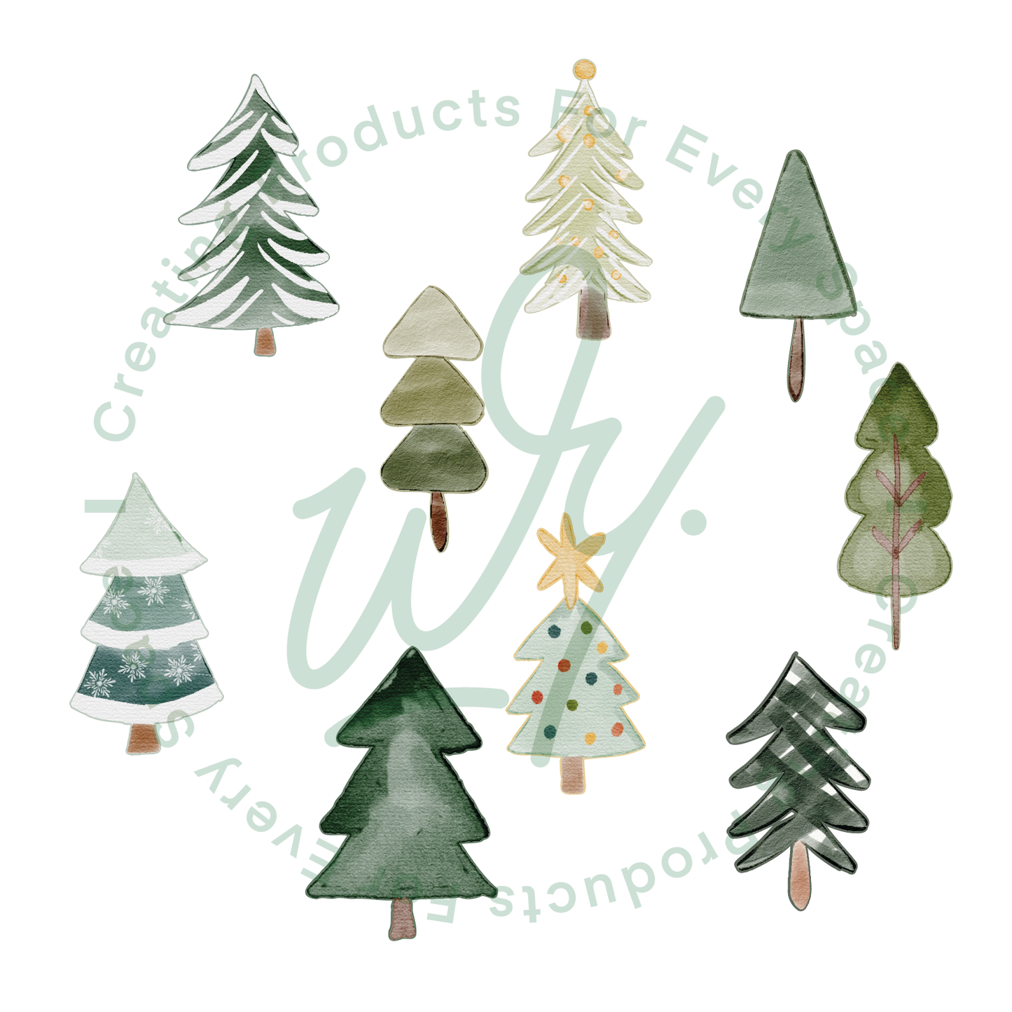 Christmas Trees - Decal para Ventana