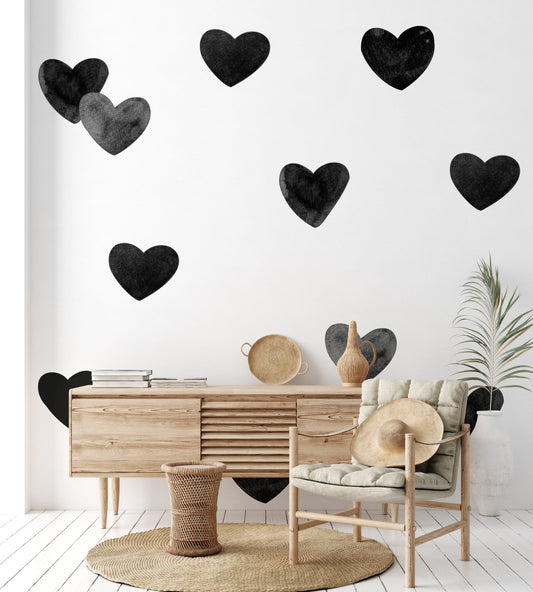 Watercolor Heart Black Decal