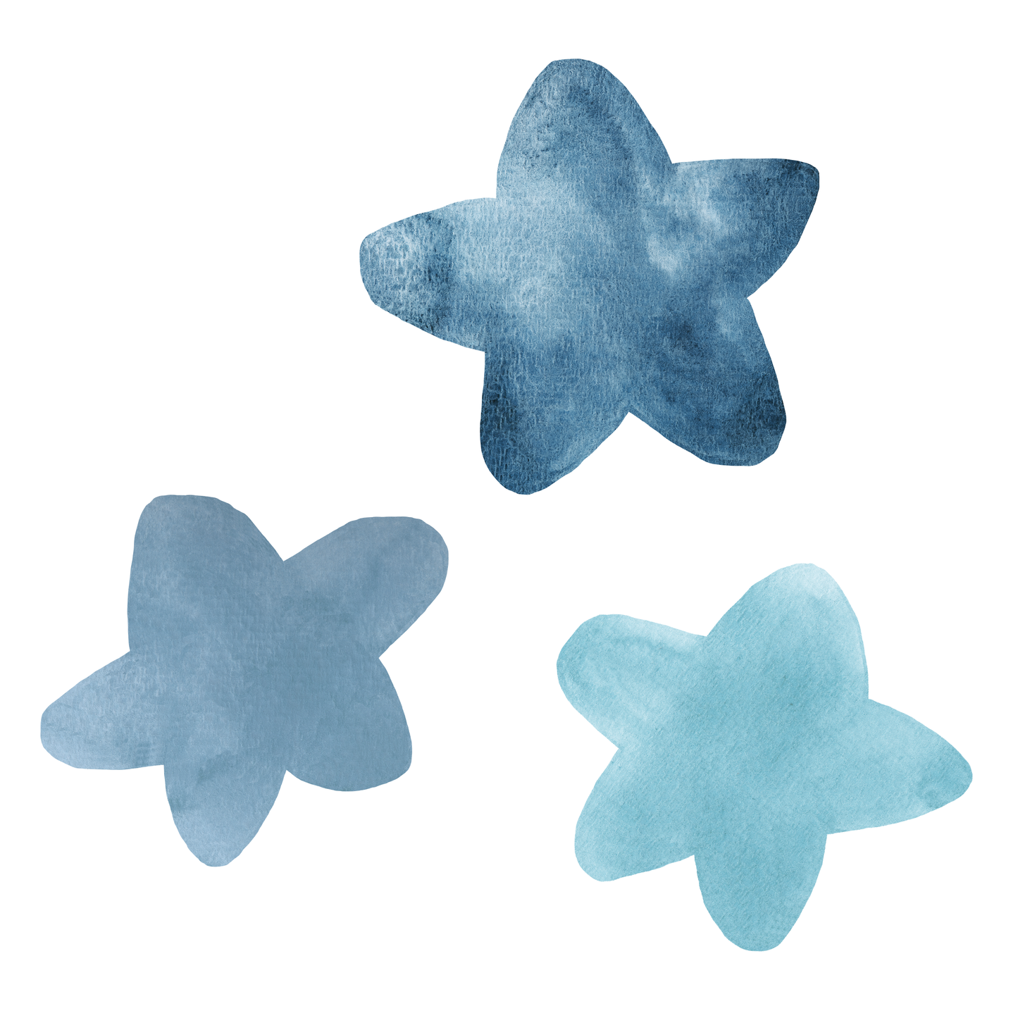 Watercolor Blue Stars